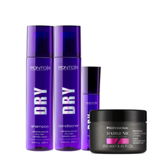 DRY KIT (SH,Cond 8.45oz LEAVE IN 4.06oz) + Hairgenie Bright Color Mask 8.45oz